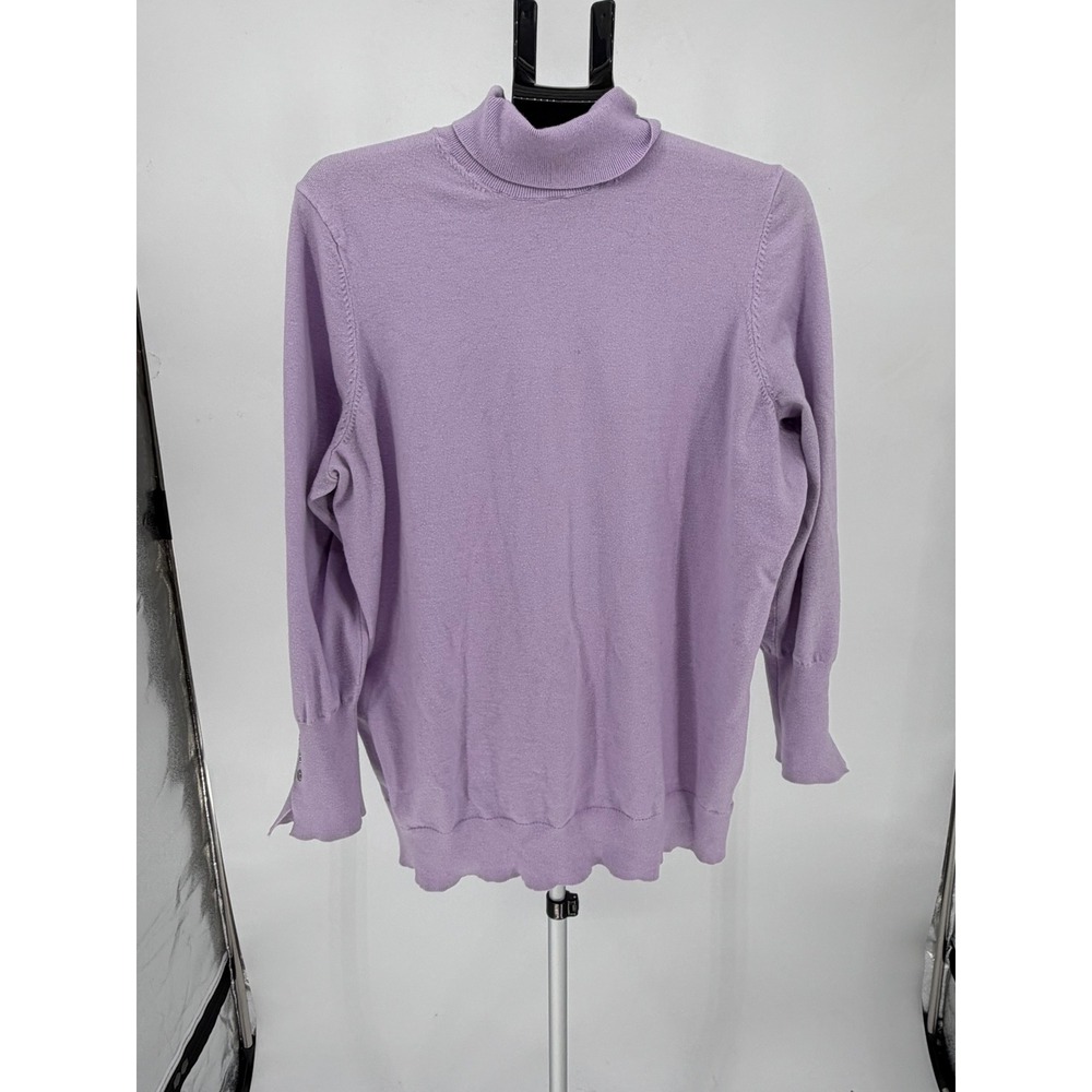 Torrid Turtleneck Sweater Women 3 Purple Excellent Button Cuff Rayon Blend
